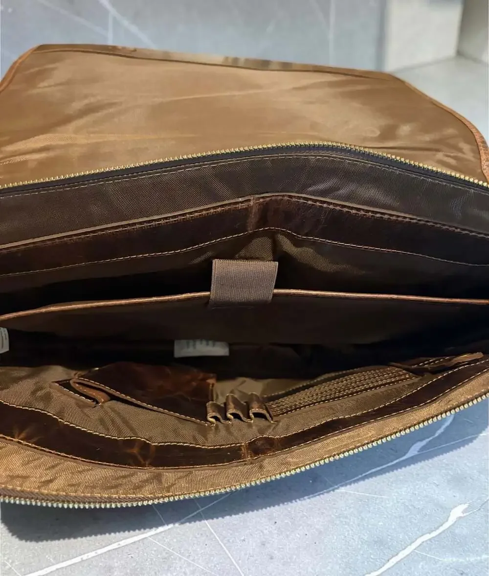Rustic Town Genuine Leather Laptop Messenger Bag 16” x 13” briefcase